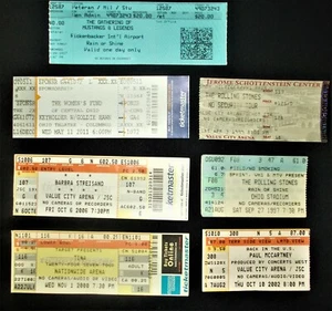 Vintage Ticket Stubs Rolling Stones Tina Turner Paul McCartney Jagger Streisand - Picture 1 of 5