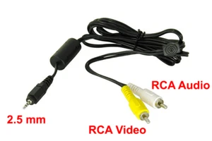 RCA Yellow White to Camcorder 2.5mm Aux Cable 6Ft with Ferrite Core - Picture 1 of 1