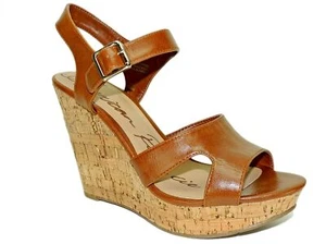 American Rag Rochelle Damen-Plateausandalen Keilabsatz cognacfarben Größe 10 M - Bild 1 von 6
