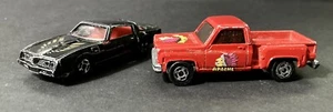Vintage Pontiac Fire Bird & Road Champs Red Chevy Pick up With Apache Sticker - Picture 1 of 12