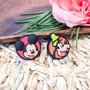 🩴 Set of 2 Disney Jibbitz Crocs Charms 🐭 Mickey & Goofy – Authentic 2017 - Picture 1 of 5