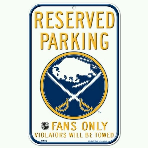 BUFFALO SABRES RESERVED PARKING FANS ONLY PLASTIC SIGN 11"X17" DURABLE POSTER Cover