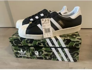 Adidas x BAPE Superstar 80s Core Black Off White SIZE 11M - Picture 1 of 9