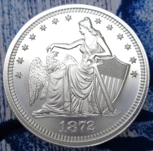 2 oz. 1872 AMAZONIAN QUARTER DOLLAR coin tribute BU rounds .999 fine silver - Picture 1 of 5