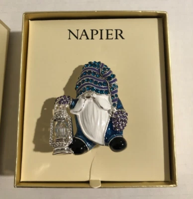 Napier Azul Gnomo Pin Transportador Cristal Lámpara Linterna Luz Navidad NUEVO con Caja Foto 1 de 4