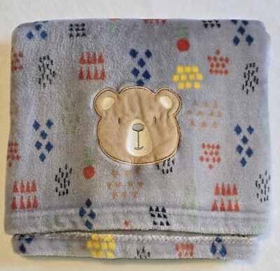 Детское одеяло Millie Myles серое плюшевый медведь в горошек флис  - Изображение 1 из 2