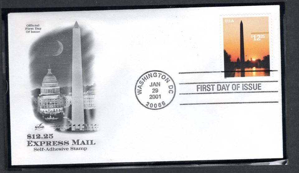 U.S. Scott #3473 $12.25 Express Mail Washington Monument Artcraft FDC - Image 1 of 1