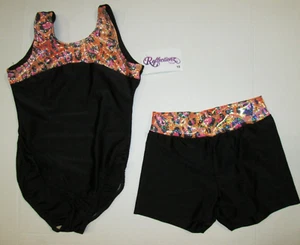 Leotard Shorts Set New Size 8 - Fits 6-7 Leopard Gymnastics Dance Reflectionz IC - Picture 1 of 3