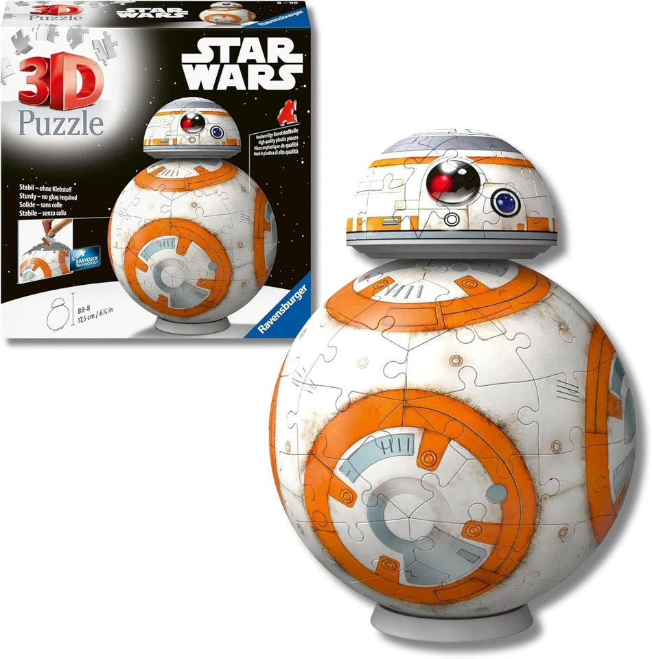 - Puzzle 3D Star Wars BB8 | Puzzle 3D Bambini a Partire Dagli 8 Anni | Modellism - Immagine 1 di 4