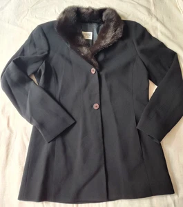 Vintage Gianfranco Ferre Studio Made In Italy Damen Jacke Mantel Nerzkragen - Bild 1 von 17