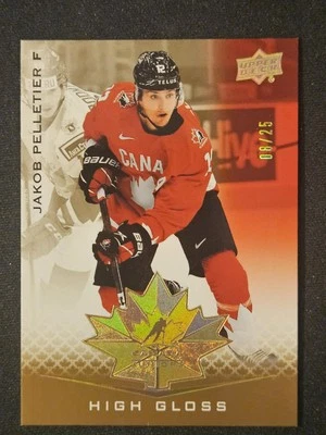 2021 Upper Deck Team Canada Jakob Pelletier High Gloss Exclusive 🌕🌕🌕 #/25 - Image 1 of 3
