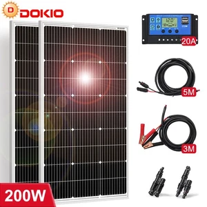 Dokio 100W/200W Pannello Solare 12V - Autonomia, Giardino, Casa - Photo 1/22
