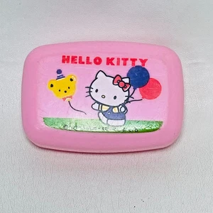 Vintage Sanrio Hello Kitty Bear Balloon Pink 1985 Travel Size Soap Box Japan 80s - Picture 1 of 6
