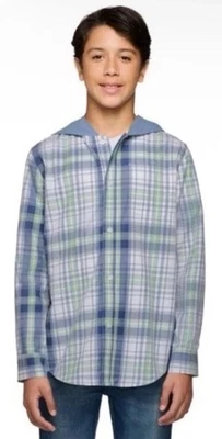 Camisa tejida con capucha gris a cuadros juvenil Lucky Brand Boys XL 14/16 ¡NUEVA CON ETIQUETAS Envío gratuito! Foto 1 de 4