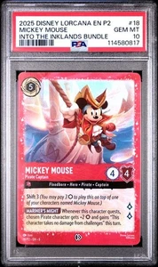 Disney Lorcana EN P2 #18 - Mickey Mouse Pirate Captain Promo PSA 10 GEM! - Picture 1 of 2