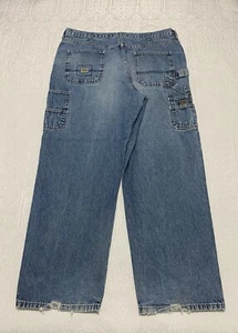 Wrangler Hero Originals Baggy Y2K Carpenter Jeans Men's Size 38×32 Blue Faded - Picture 1 of 12