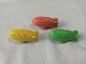 Vintage Goodyear Blimps Erasers Lot of 3 Tire Automotive Advertising - Picture 1 of 6