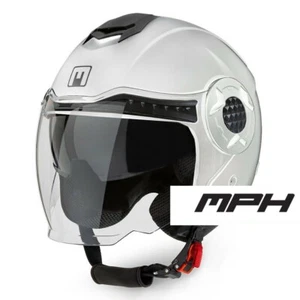 Casco Mph Jet Dj Semintegrale Bianco Lucido Doppia Visiera Omologato Tg. XS 53 - Imagen 1 de 12