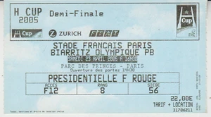 BILLET MATCH DE RUGBY "STADE DE FRANCE 2005: H CUP : STADE FRANCAIS/ BIARRITZ ". - Imagen 1 de 1