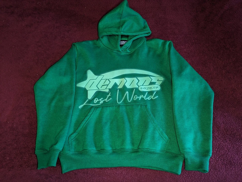 Зеленая толстовка с капюшоном Demons Basement Lost World S аниме Demons - Изображение 1 из 4