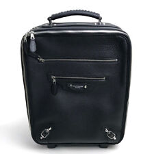 BALENCIAGA 272476 TROLLEY Case Travel Roller Carry-on Bag Leather Black/SilverHW