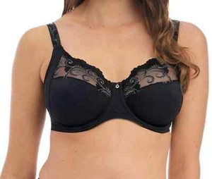 Fantasie Jocelyn Bra Black Lace Size 32E Underwired Side Support Full Cup 100503 - Picture 1 of 12