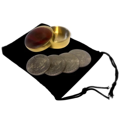 Professional Magic Trick Okito Box + Bag (+4 American Half Dollar Option) - Image 1 of 2