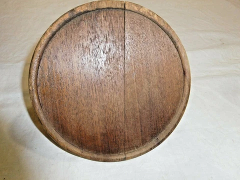 Antique ~ Salvage ~ Round Walnut Newel Post Shelf for Statue or Lamp  #3053 Cover