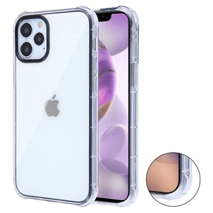 For Apple iPhone 12 Pro Mini Max Transparent Clear Hybrid Slim Case Rubber Cover - Picture 1 of 7