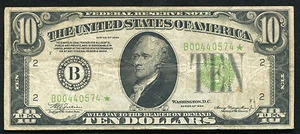 fr. 2004-B * 1934 10 $ TEN DOLLARS * STAR * FRN FEDERAL RESERVE NOTE NEW YORK, NY - Bild 1 von 2