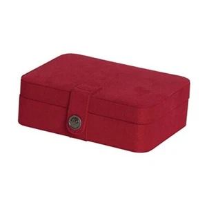 Mele & Co. Giana Plush Fabric Jewelry Box with Lift Out Tray in Red - Picture 1 of 5