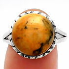 Natural Honey Dendritic Opal 925 Sterling Silver Ring s.9.5 Jewelry R-1074