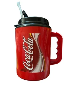 Vintage Coca Cola Oversized Travel Mug Cup 64 Oz Trucker Betras USA - Picture 1 of 4
