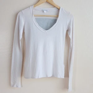 Standard James Perse V Neck Surf Graphic T-Shirt Size XS Long Sleeve Cotton Tee - Picture 1 of 10