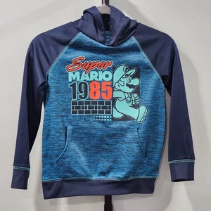 Boys Super Mario Bros Sweatshirt Youth Size 8 Jumping Beans Dark & Light Blue - Picture 1 of 9