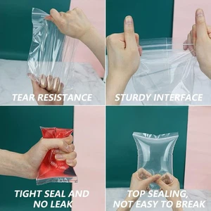 12" x 18"(100 Count) Large Zip Plastic Poly Bags - 2 Mil Clear Reclosable Zip... - Picture 1 of 6