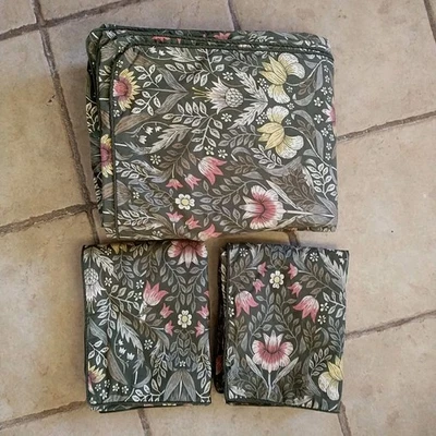 Juego de funda nórdica funda de almohada Ikea KARRDUNORT tamaño queen verde floral estilo Morris Foto 1 de 4