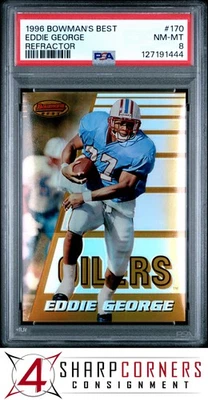 Bowman's Best Refractor #170 1996 Eddie George RC Heisman PSA 8 Foto 1 de 3