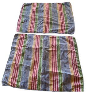 Juego de 2 fundas de almohada estándar a rayas toldo Ralph Lauren Studio azul verde rosa - Imagen 1 de 7