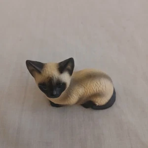 Estatuillas vintage de gato siamés con ojos azules Harvey Knox Kingdom 2" x 2" - Imagen 1 de 7