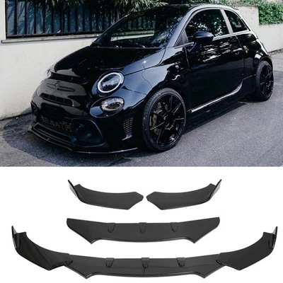DREAMIZER Kit de barbilla divisor de labios parachoques delantero negro brillante para Fiat Abarth 500 595