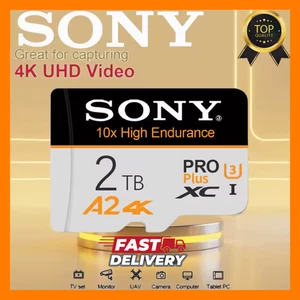 Sony Micro SD TF Card 2TB 256GB 128GB A2 U3 C10 100MB/s Memory Card 4K Video - Afbeelding 1 van 11