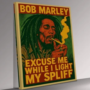 Bob Marley Spliff Canvas Print Wall Art Picture - Picture 1 of 7