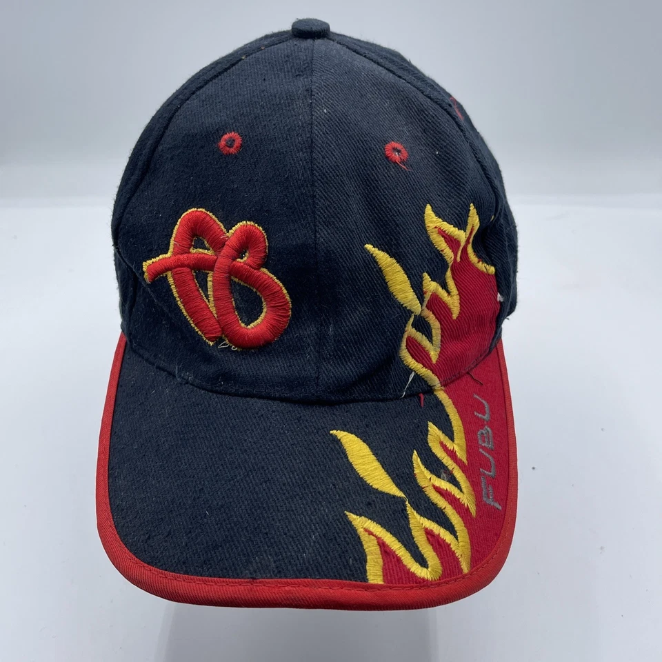 Fubu Flame Embroidered Hat Dark Blue Strap Adjustable Vintage 90s - Image 1 of 4