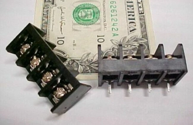 10 Circuit Board Barrier Blocks Terminal Strips 15 a PCB Screw 4 Pole Surplus