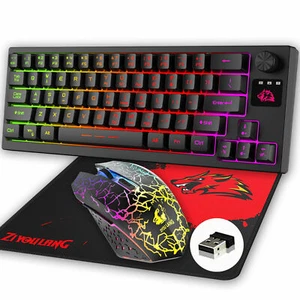 Juego de mouse de teclado para juegos inalámbrico 60% RGB arco iris retroiluminado para PC computadora portátil MAC - Imagen 1 de 16