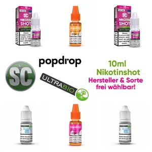 Nikotinshot für eLiquid 18mg/ml 20mg/ml Ultrabio Popdrop SC Liquid 10ml