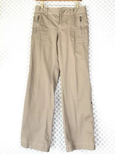 ATHLETA Womens Sz 4 Tan Beige Camp Hiking Long Pants Convertible Cropped Capri - Picture 1 of 7