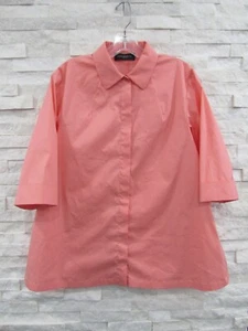 Piazza Sempione Melon Stretch Cotton Poplin A-Line Half Sleeve Shirt Blouse 38 - Picture 1 of 5