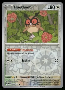 Hoothoot Reverse Holo NM 077/131 SV: Prismatic Evolutions Pokemon - Picture 1 of 2